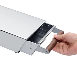 Klopbox Lade - Espresso Afvalbak - Koffiezetten - Compact Onderbouw Model - M - Zilver
