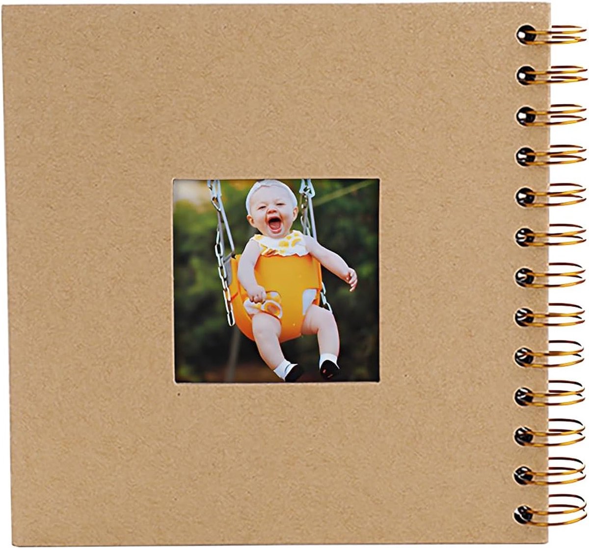 Creatief fotoalbum voor bruiloften, verjaardagen en jubileums - Doe-het-zelf scrapbook met 20 vellen, 17 x 17 cm, bruine omslag voor persoonlijke herinneringen