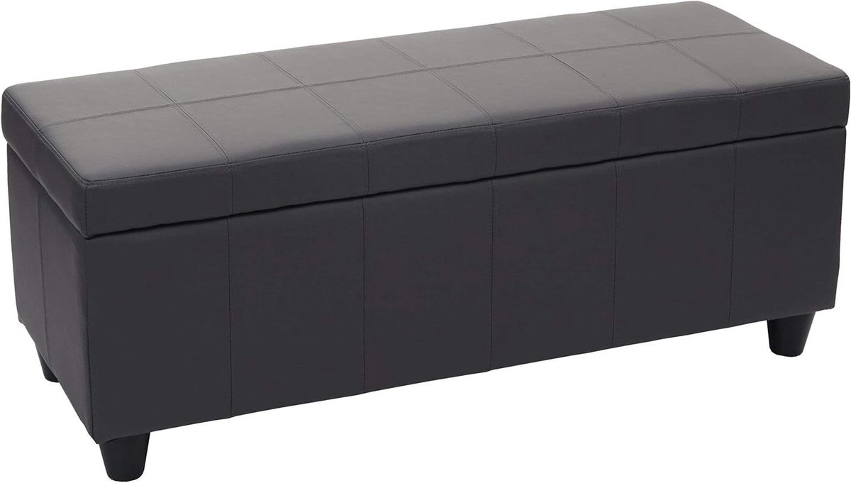 Opbergkist Zitbank - Opbergbank - Ruimte Besparen - Gevoerde Zitting - 45x114x45cm - Grijs Mat