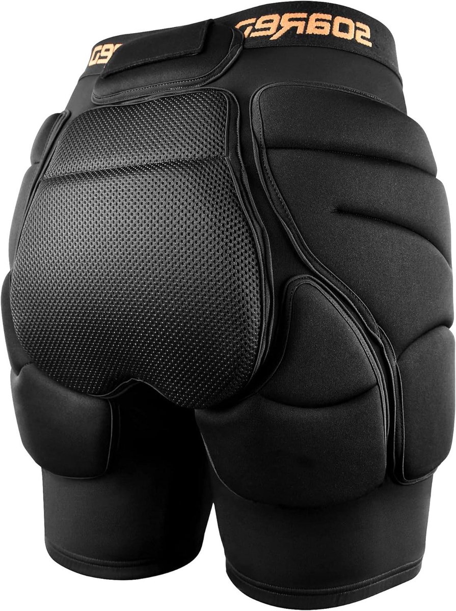 Gewatteerde Beschermingsshorts - Valbescherming Sport - Bescherming bij Sport - 3D XPE Vulling - Unisex Volwassene - Zwart