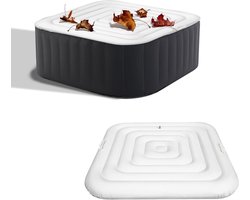 Luchtdichte Spa Cover van 165 cm, Opblaasbare Bescherming voor Hot Tub, Eenvoudig Opblazen en Opbergen, Vouwbare Thermische Isolatie voor Optimale Warmtebehoud