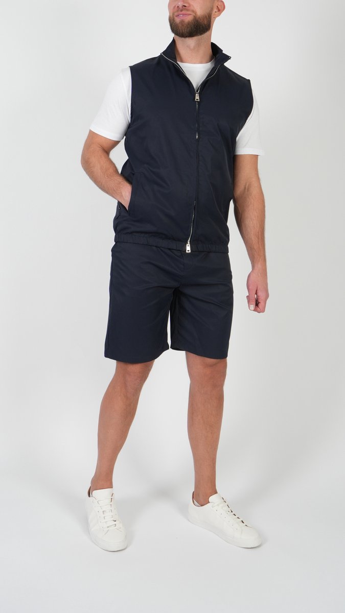 BASKO - ZOMERSET - GILET + SHORT - BLAUW - MAAT S