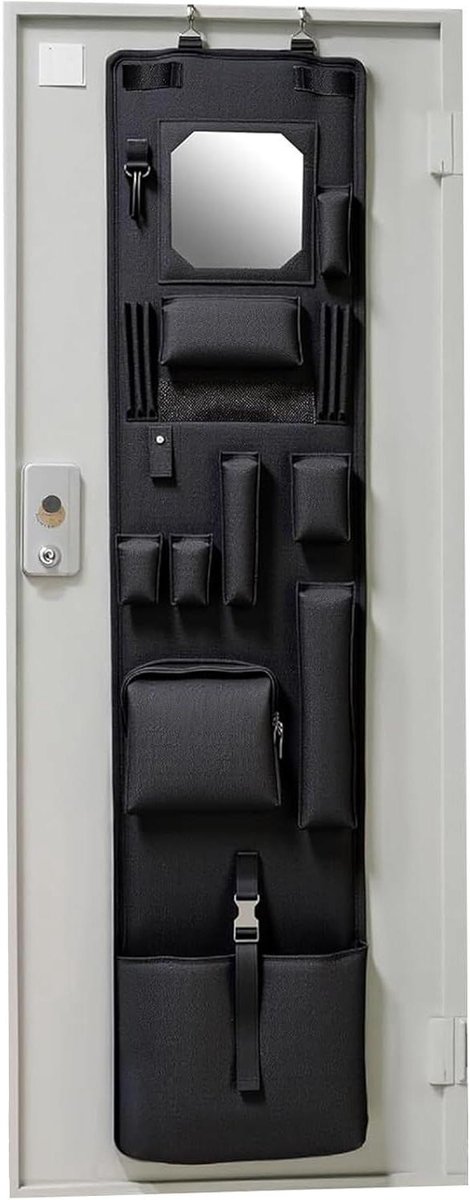 Deur organizer - Hangende opberger - Ruimte besparen - Met spiegel - 130 x 28 cm - Enkel kenmerk