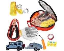 Autoveiligheidsset - Pechhulp kit - Veilig onderweg - Multifunctioneel gereedschap - 6-delig - Oranje
