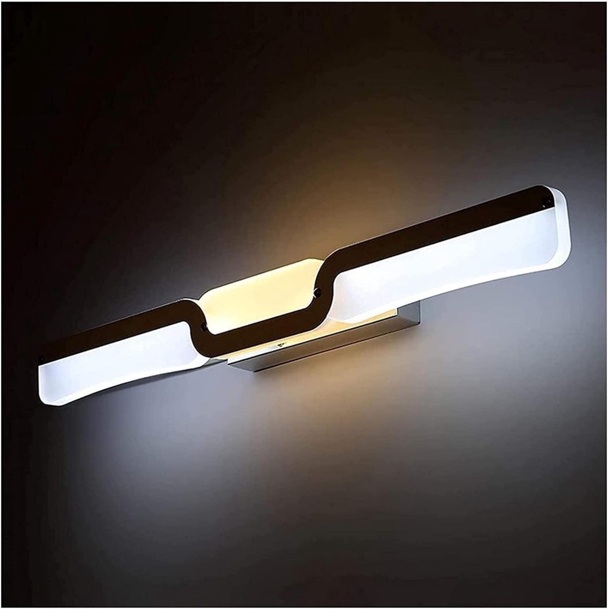 Spiegellamp Badkamerlamp - Spiegelkastverlichting LED - Make-up Aanbrengen - Dubbele Verlichting - 60cm - Zwart Wit