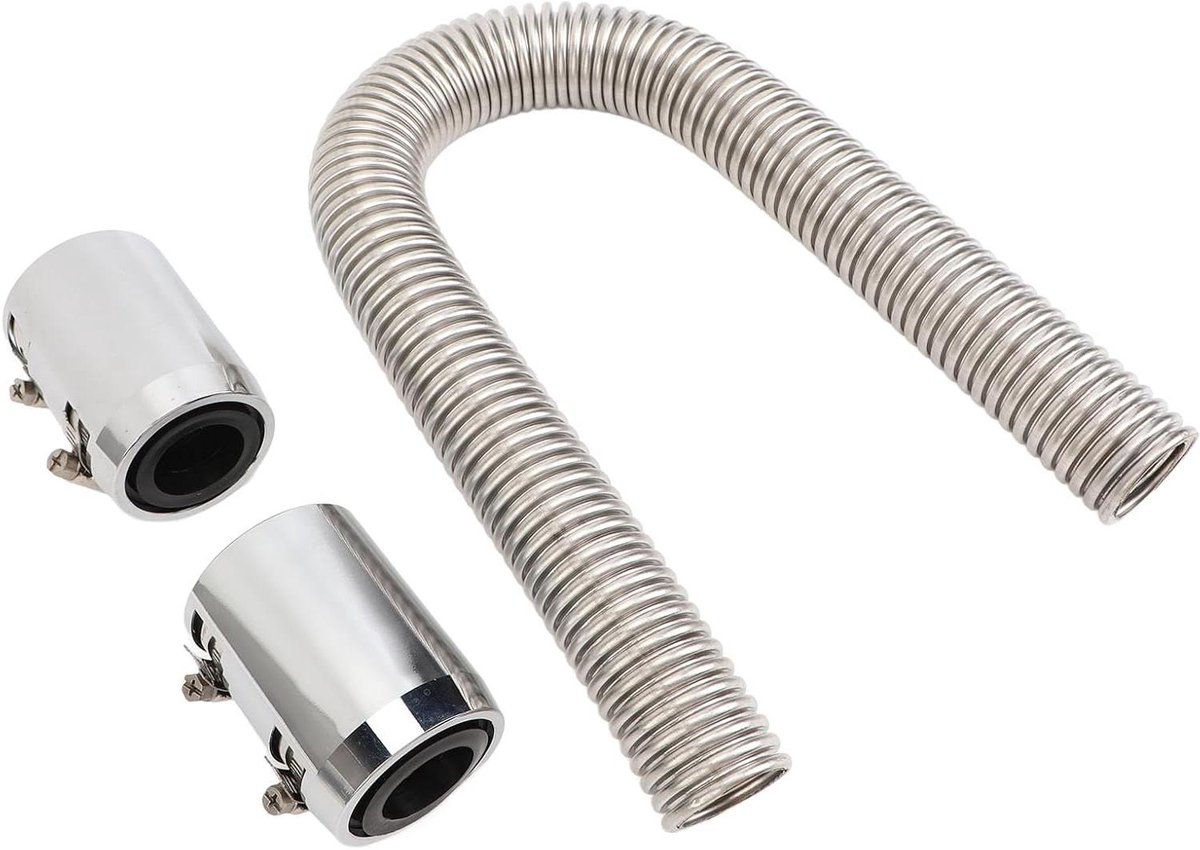 Radiatorslang Set - Koelvloeistofslang - Motorkoeling Verbeteren - Roestvrijstaal Flexibel - 24 inch - Zilver