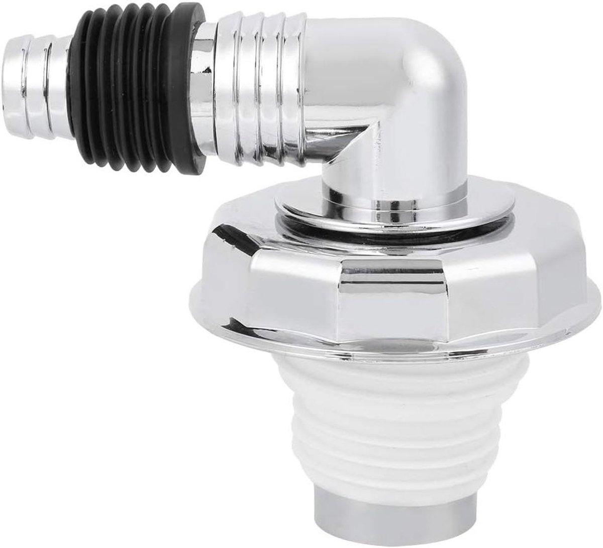 Vloerafvoer Connector - Afvoertank Verbinding - Wasmachine Afvoer - Insecten & Geur Dicht - 13x12x8 cm - Chroom