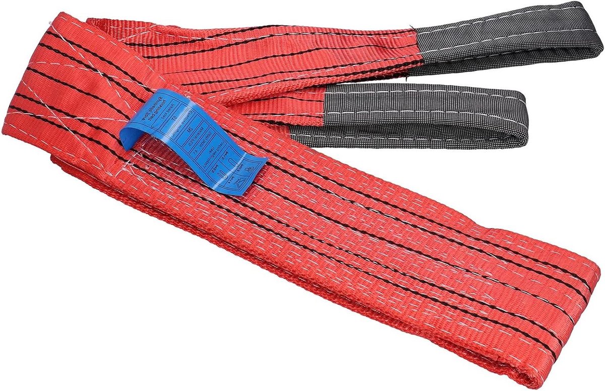 Hijsband - Kraanriem - Zware Lasten Tillen - 5 Ton Draagvermogen - 5 Meter - Rood
