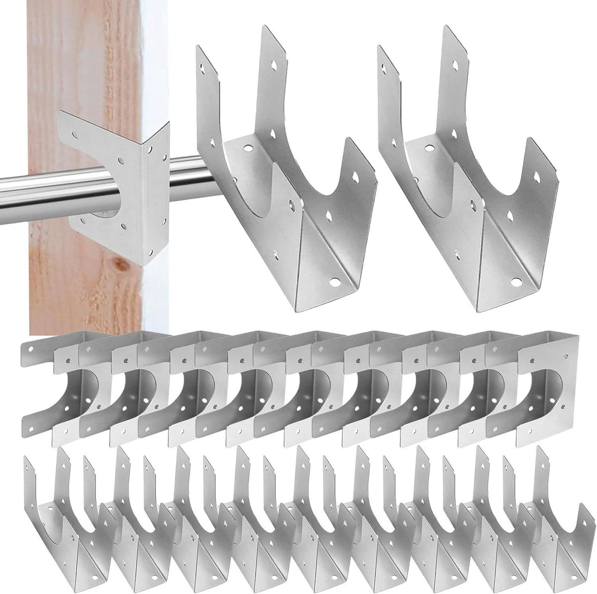 Nagelplaten voor noppen - Verzinkte herstelplaat - Sanitair framing - Hittebestendige constructie - 20 stuks - Gegalvaniseerd