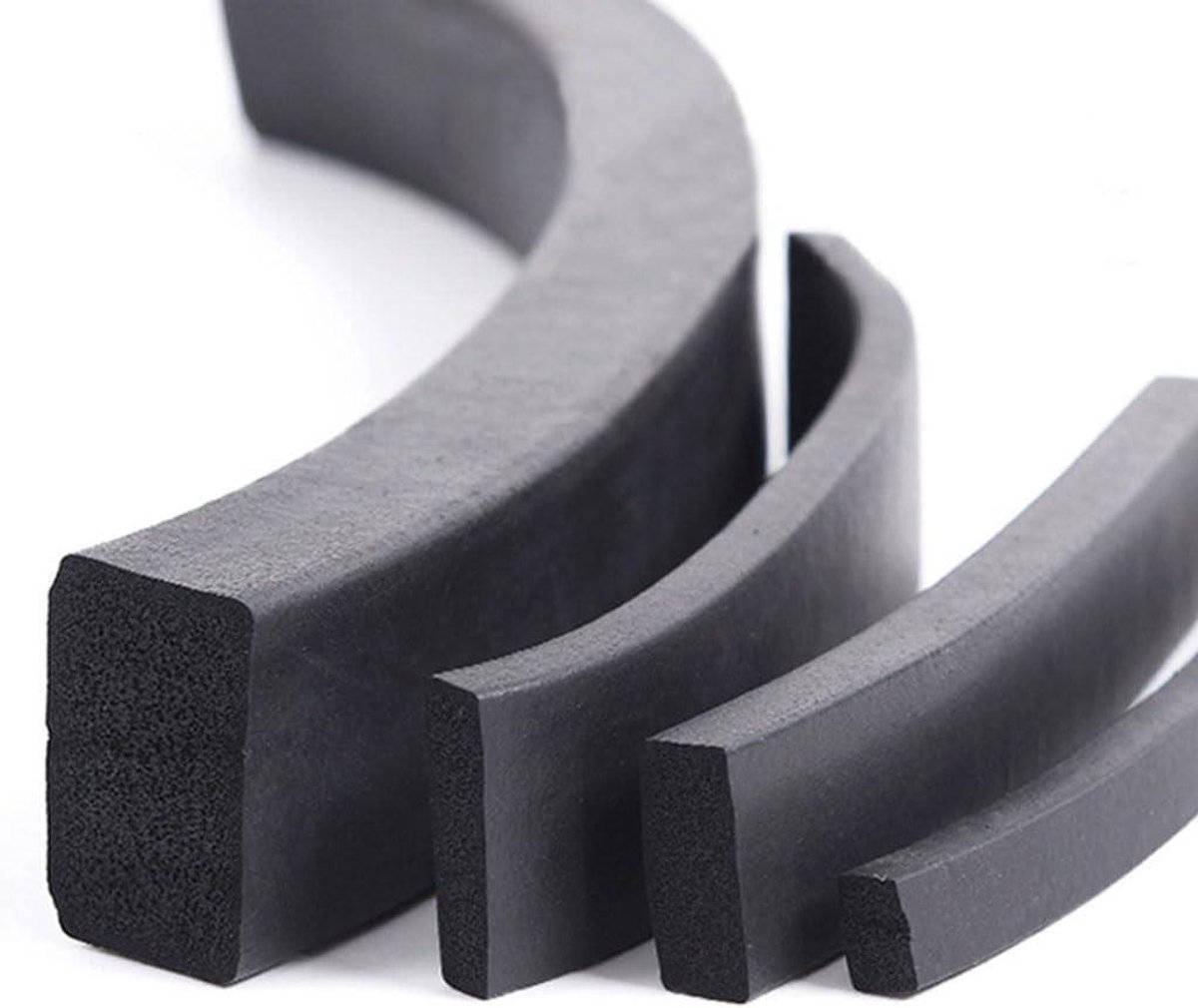 EPDM Rubber Schuimstrip - Spons Profiel Pakking - Tochtwering Deuren - Corrosiebestendig UV-bestendig - 6x6mm 10 meter - Zwart
