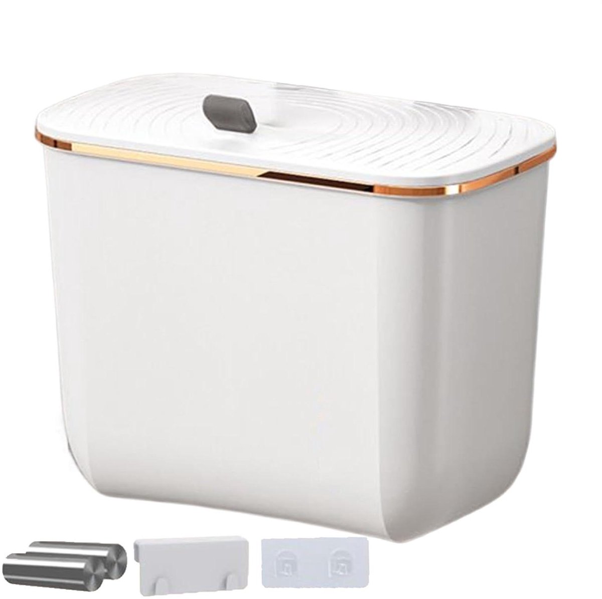 Prullenbak - Afvalemmer - Ruimte Besparen - Bevestigbaar Ontwerp - 7 Liter - Wit