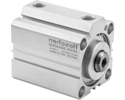 Luchtcilinder - Compacte Cilinder - Automatiseren van Beweging - Dubbelwerkend Aluminium - 50mm Boring 50mm Slag - Zilver