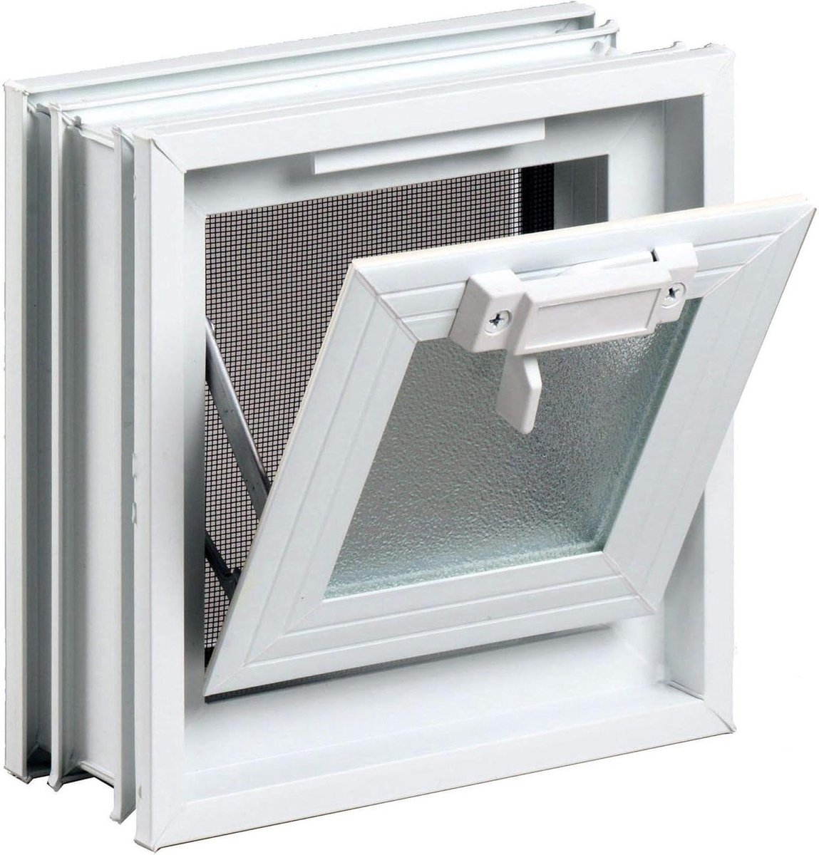 Ventilatieraam - Vliegenhor raam - Ventilatie verbeteren - Dubbele beglazing - 30x30 cm - Wit
