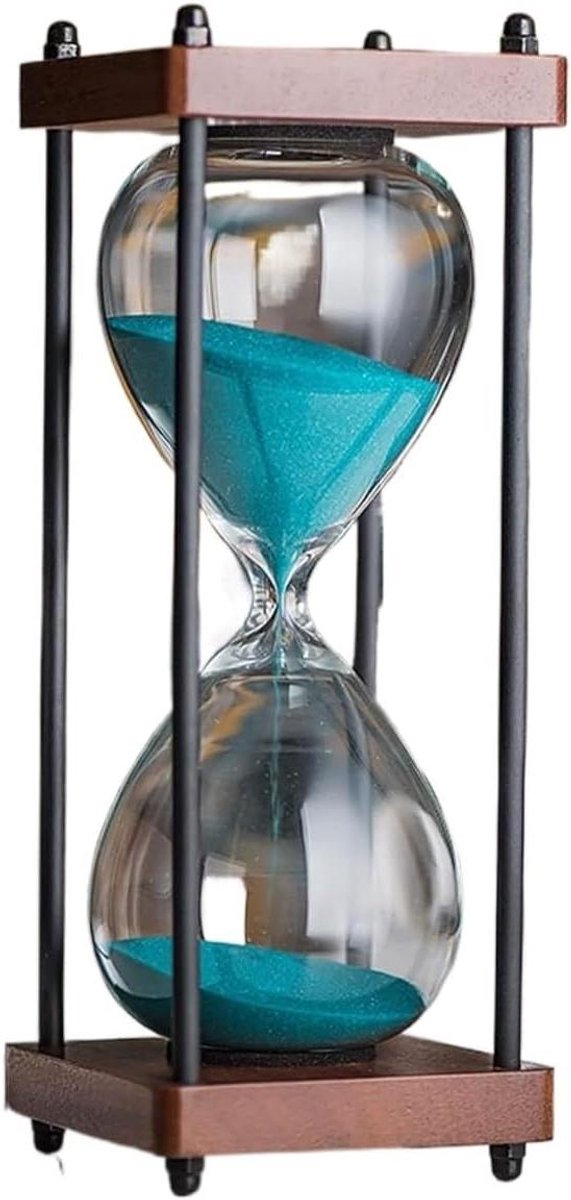 Zandloper Timer - Zandloper Klok - Tijd Visualiseren - Glad Glas Frame - 30 Minuten - Wit Zand