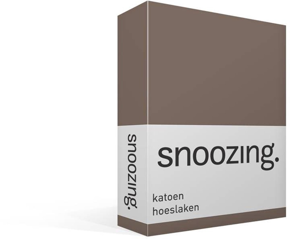 Snoozing Katoen - Hoeslaken - Tweepersoons - 100x200 cm - Bruin