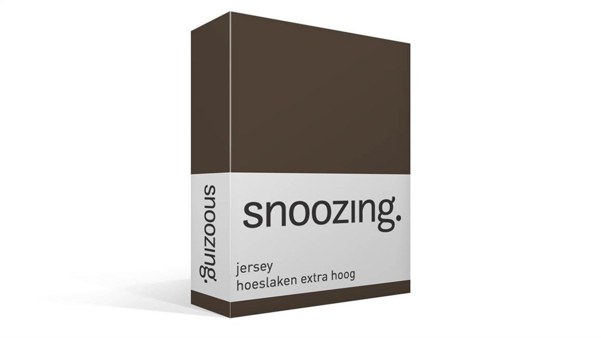 Snoozing Jersey - Hoeslaken Extra Hoog - 100% gebreide katoen - 80/90x200 cm - Bruin