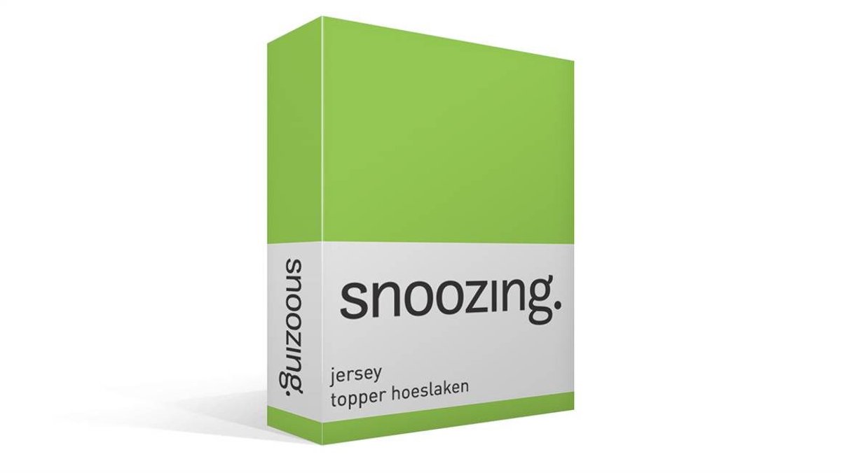 Snoozing Jersey - Topper Hoeslaken - 100% gebreide katoen - 120x200 cm - Lime