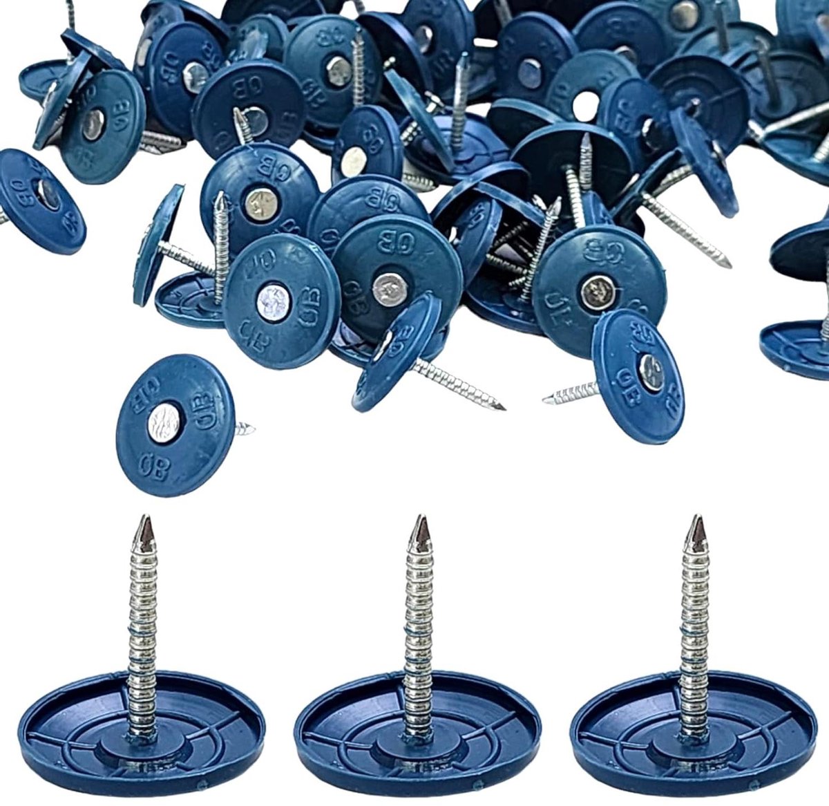 Dakbedekking Nagels - Plastic Cap Spijkers - Ondergrond Bevestigen - Geïntegreerd Ontwerp - 500 Stuks - Zilver