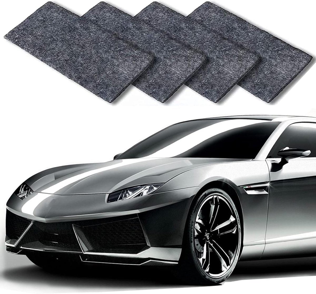 Poetsdoeken - Wondermiddelen - Auto Reinigen - Krassen Verwijderen - 4 Stuks - Zwart