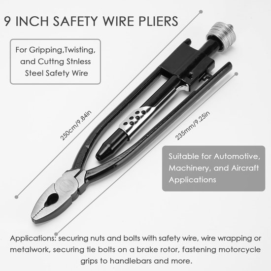 aladdien - Torsie Pliers - Veiligheidsdraad - Hoogwaardige kwaliteit - 9 inch - Voorwerkzaamheden - Handig gereedschap - Geschikt voor professionals... van Merkloos — afbeelding 4