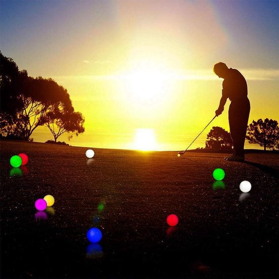 Golf Ballen met LED Verlichting - 6 Stuks - Helder en Kleurrijk voor Nachttraining - Roze, Rood, Blauw, Groen, Geel, Wit van Merkloos — afbeelding 5