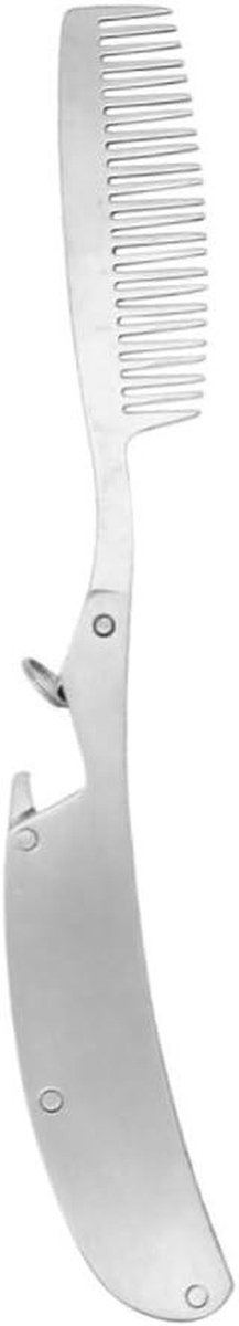 Styling Kam - Baard Kam - Reizen & Verzorging - Antistatisch Roestvrij Staal - 17 cm - Zilver