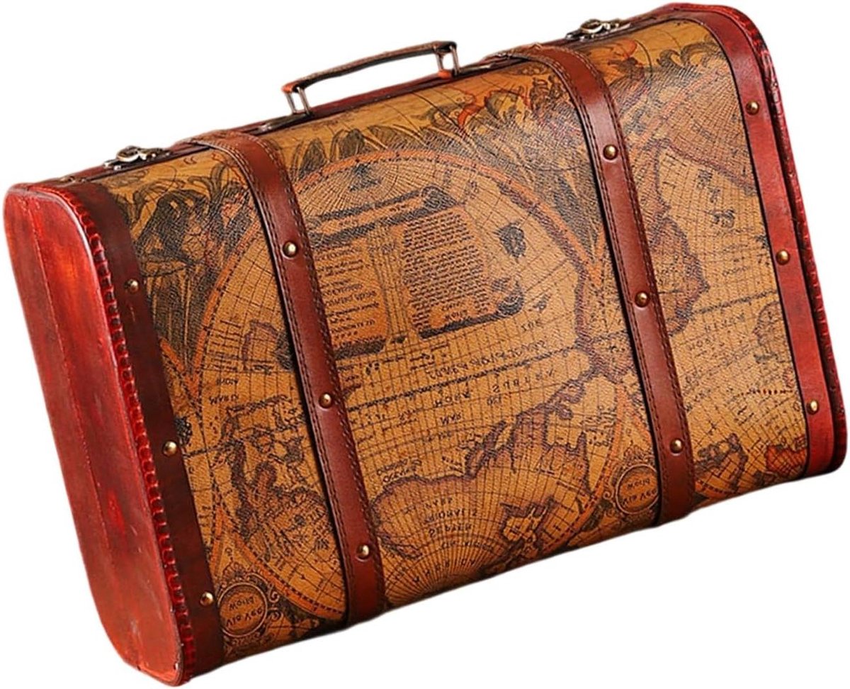 Houten Kist - Opbergdoos Decoratief - Stijlvol Opbergen - Oosters Patroon - 38 cm Breed - Bruin