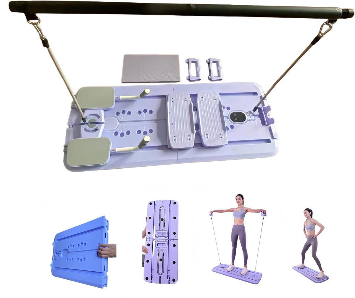 Opvouwbare fitness hub - Pilates board - Thuis sporten - 5-in-1 veelzijdigheid - Compact design - Paars