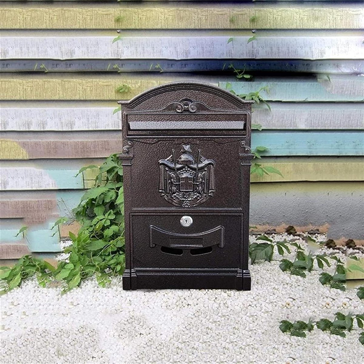 Brievenbus - Buitenpostbak - Post Ontvangen - Afsluitbaar en Waterdicht - 41 cm Hoog - Zwart