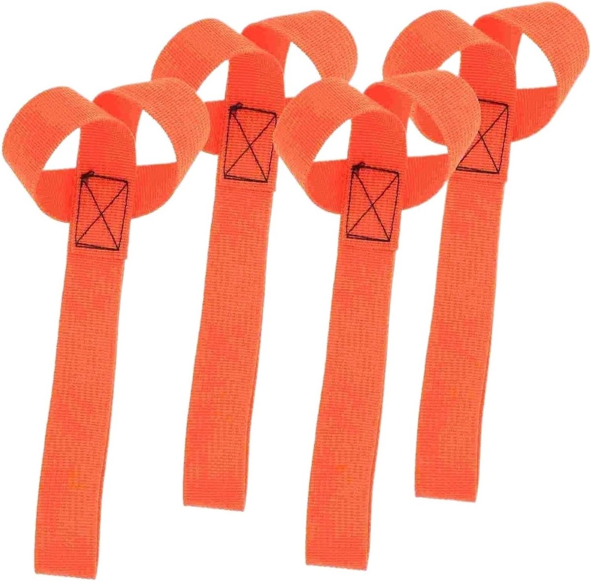 Spanriemen - Bagageriemen - Vracht Zekeren - Versterkte Stiksels - 4 Stuks - Oranje