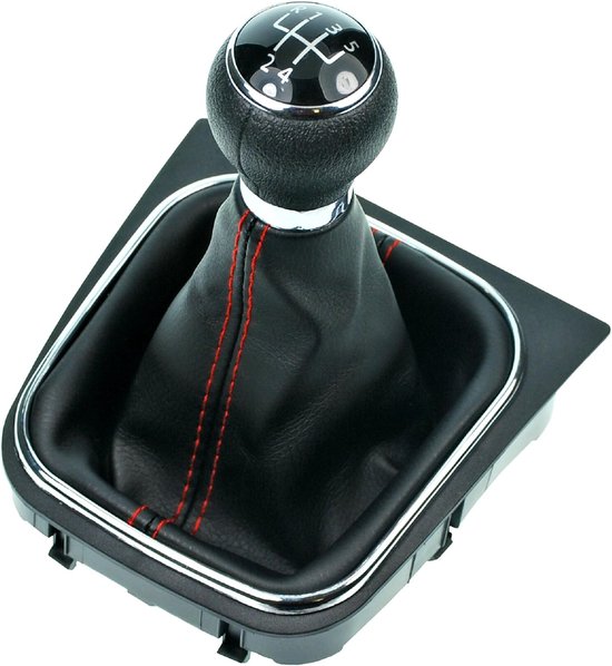 Schakelknop Set - Versnellingspook - Auto Interieur - Met Frame - 5 Versnellingen - Zwart Rood — afbeelding 2