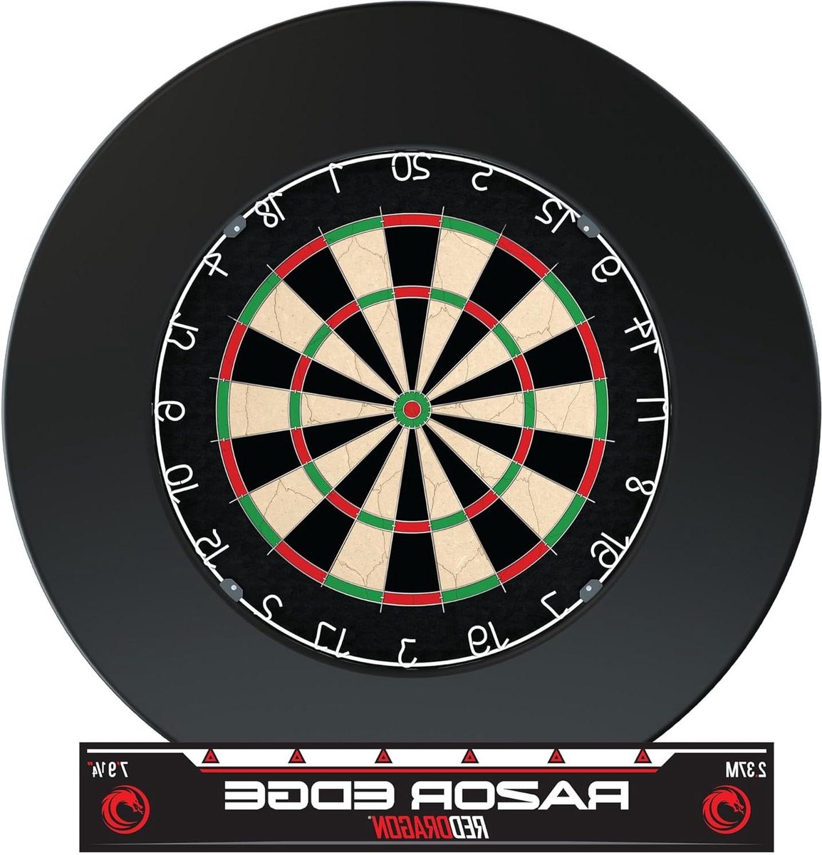 Dartbord Set - Dartbord met Ring - Precisie Spel - Muur Bescherming - Standaard Maat - Zwart