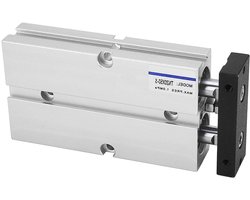 Luchtcilinder Dubbelwerkend - Pneumatische Cilinder - Industriële Automatisering - Dubbele As Aluminium - 20mm Boring 50mm Slag - Zilverkleurig
