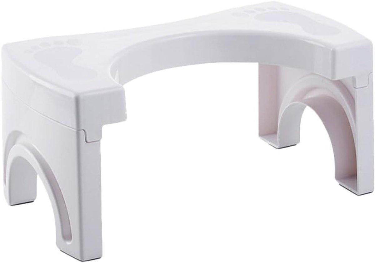 Opvouwbare toiletkruk - Badkamer krukje - Verbeterde toiletgang - Antislip ontwerp - 41 x 22 x 19 cm - Wit