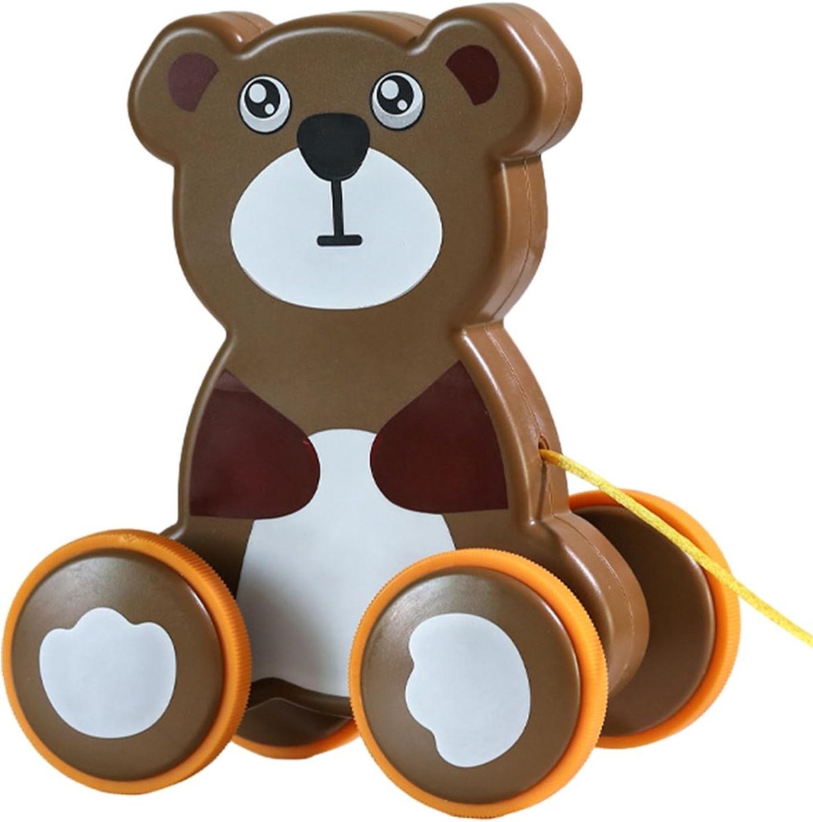 Trekspeeltje Dier - Duw speelgoed - Leren Lopen - Stille Banden - 18 cm - Gekleurd