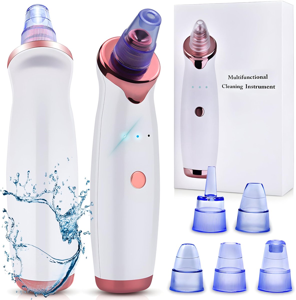 Retoo Blackhead Remover - Pore Cleaner met 5 Opzetstukken en 3 Niveaus