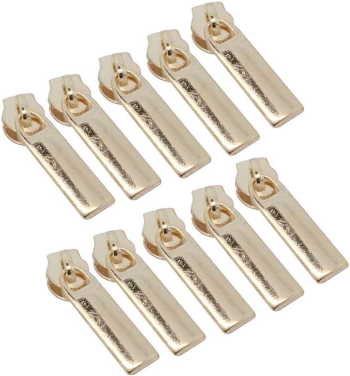 Rits Vervanging - Sliders Kit - Kleding Repareren - Eenvoudig Bevestigen - 10 Stuks - Goud