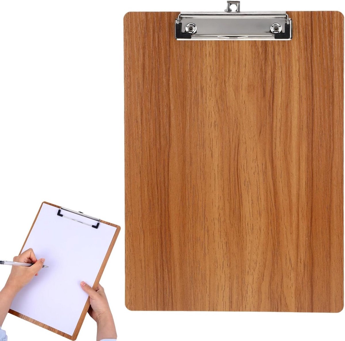 A4 Clipboard van Hout met Klem voor Notities, Organiseren van Ontvangsten en Dagelijks Gebruik in Scholen, Kantoor en Supermarkten