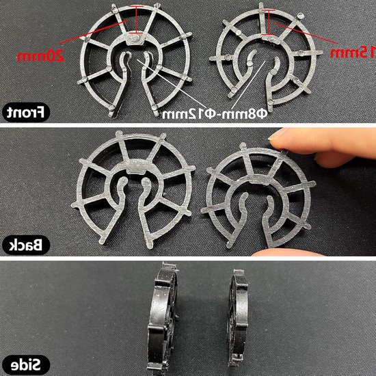 Set van 100 plastic wiggen voor stalen staven met een diameter van 8 tot 12 mm, verticale bevestiging en versterking voor betonplaten, accessoires voor bekisting en snap-on toepassingen — afbeelding 5