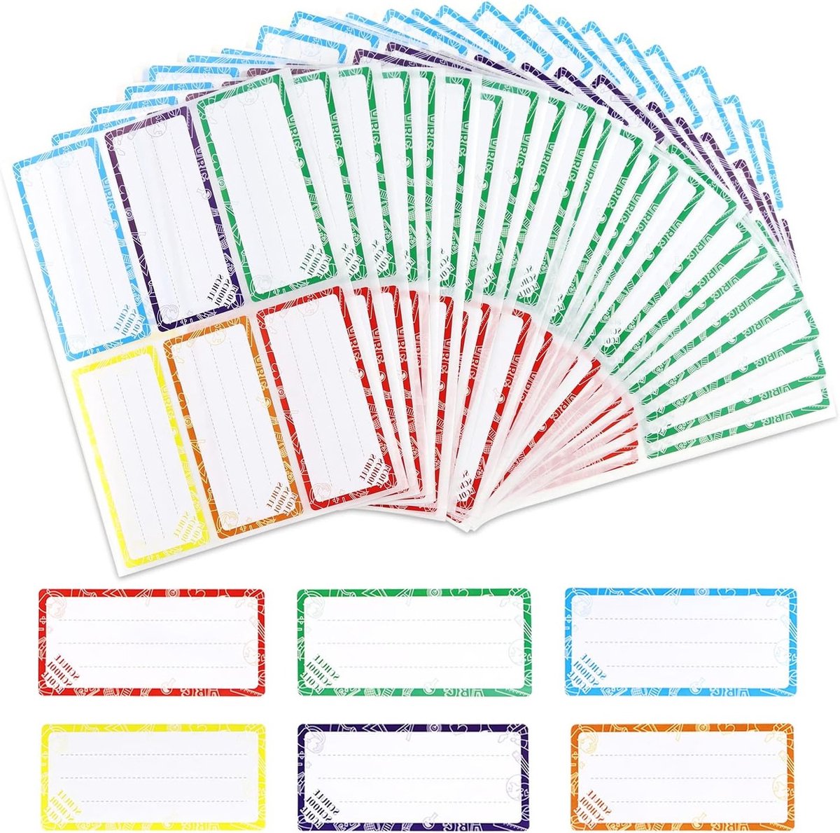 Zelfklevende Naamstickers voor Kinderen - 150 Stuks, Kleurrijke School- en Boekenlabels, Perfect voor Organisatie en Identificatie