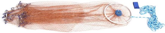 Visnet - Werpnet - Vissen - Robuust nylon ontwerp - 2.4 meter - Zwart — afbeelding 4