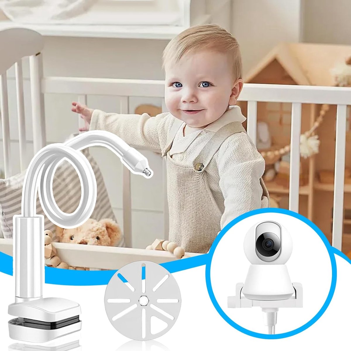 Camera Wandhouder - Babyfoon Houder - Thuis Bewaken - Zonder Boren - 16 cm Lengte - Meerkleurig