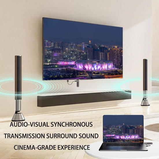 Draadloze HDMI Zender - Video Extender - Scherm Delen - 4K 60Hz Beeldkwaliteit - 50 Meter Bereik - Zwart — afbeelding 5
