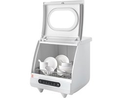 Mini Vaatwasser - Compacte Tafelmodel - Snel Servies Reinigen - Vijf Wasprogramma's - 45 x 45 x 38 cm - Wit