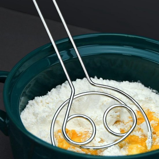 Deeg Mixer - Hand Mixer - Bakken en Koken - Dubbel Oog Ontwerp - 50 gram - Zilver — afbeelding 3