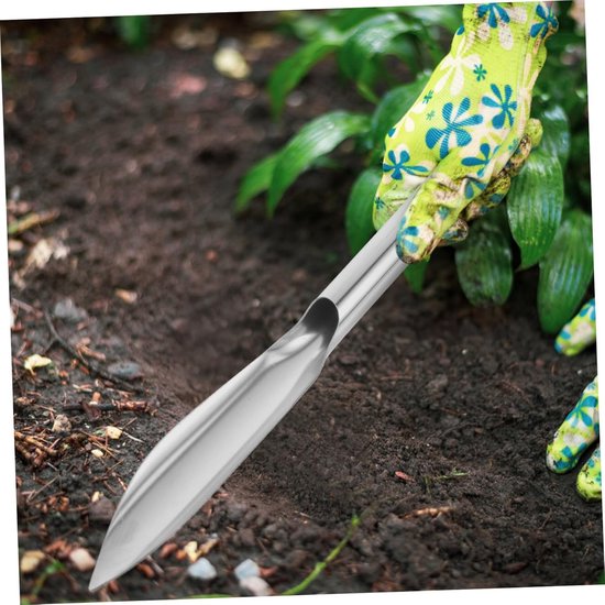 Tuin Gereedschapsset - Handschep Spade - Planten Wieden Graven - Roestvrij Staal - 32 cm Lengte - Zilver — afbeelding 2