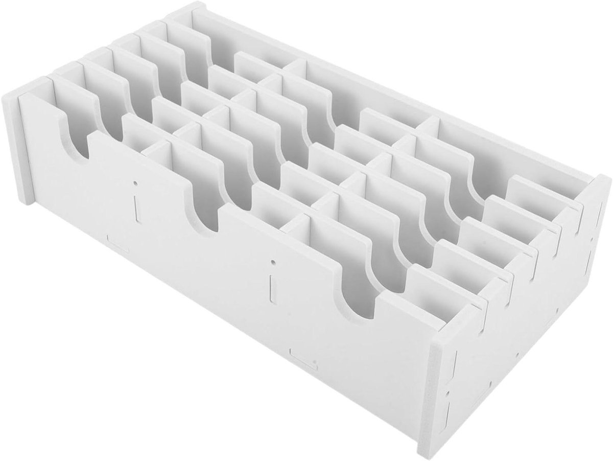 Houten CD Opbergdoos - Disc Houder - Media Opslag - Transparant Ontwerp - 18 Slots - Wit