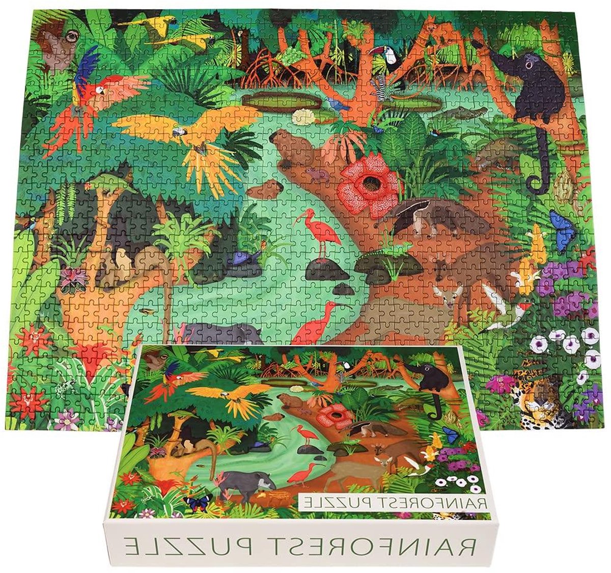 Regenwoud Puzzel - Legpuzzel - Ontspannen Tijdverdrijf - 1000 Stukjes - 68.5 cm x 51 cm - Multi