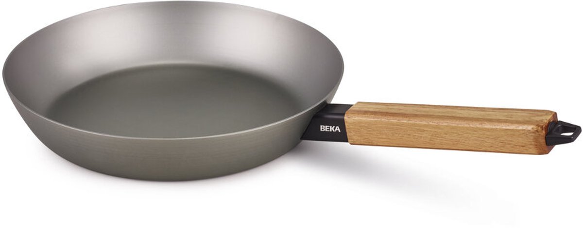 Beka Nomad braadpan/koekenpan - Ø 20 cm - Staal - PFAS-vrij - Houten greep - Geschikt voor inductie & BBQ