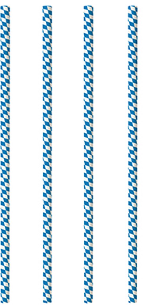 10x 100 Drinkrietjes papier Ø 6 mm · 20 cm Beiers blauw